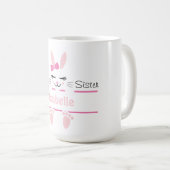 Bunny Sibling Mug Personalized Big Sister コーヒーマグカップ (正面右)