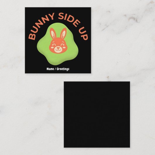 Bunny Side Up Retro Easter Egg Graphic Design  スクエア名刺 (正面/裏面)
