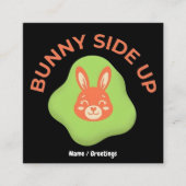 Bunny Side Up Retro Easter Egg Graphic Design  スクエア名刺 (正面)