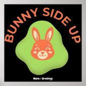 Bunny Side Up Retro Easter Egg Graphic Design  ポスター (正面)