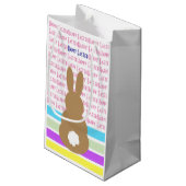 Bunny Silhouette And Happy Easter Design スモールペーパーバッグ (裏面アングル)