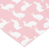 Bunny Silhouettes On Blush Pink Easter Pattern テーブルクロス (アングル)