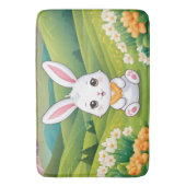 Bunny sitting in a field Iillustration バスマット (正面縦)