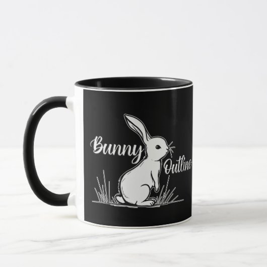 Bunny Sketch – Hand Drawn Rabbit - caneca マグカップ (左)