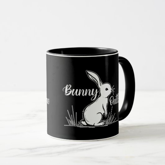 Bunny Sketch – Hand Drawn Rabbit - caneca マグカップ (正面右)