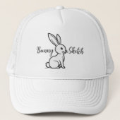 Bunny Sketch – Hand Drawn Rabbit Illustration boné キャップ (正面)