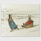 “Bunny Sleigh Ride” by Beatrix Potter ラッピングペーパー (フラット)