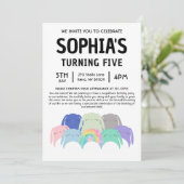 Bunny Squishmallow Birthday Party 招待状 (スタンド正面)