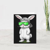 Bunny sunglasses cap cool rabbit pixel easter day カード (正面)