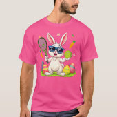 Bunny Sunglasses Easter Eggs Tennis Player Lover Tシャツ (正面)