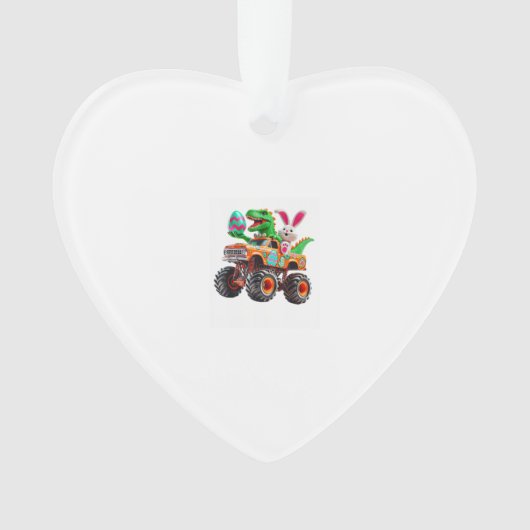 Bunny T-rex Easter Monster Truck Dino Funny Boys K オーナメント (正面)
