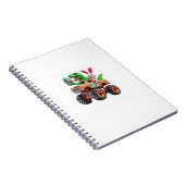 Bunny T-rex Easter Monster Truck Dino Funny Boys K ノートブック (右側)