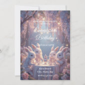 Bunny Tea Party Birthday Invitation – Dreamy Fairy 招待状 (正面)