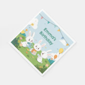 Bunny Tea Party Napkins | Cute Rabbit Birthday スタンダードランチョンナプキン (角)