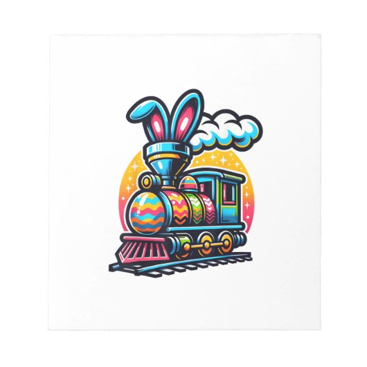 Bunny Train Railroad Easter Egg Kids Toddler Boys  ノートパッド (正面)