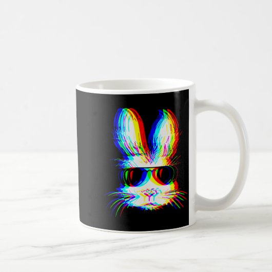 Bunny Trippy Varwave Easter Techno Rave Edm Music コーヒーマグカップ (右)