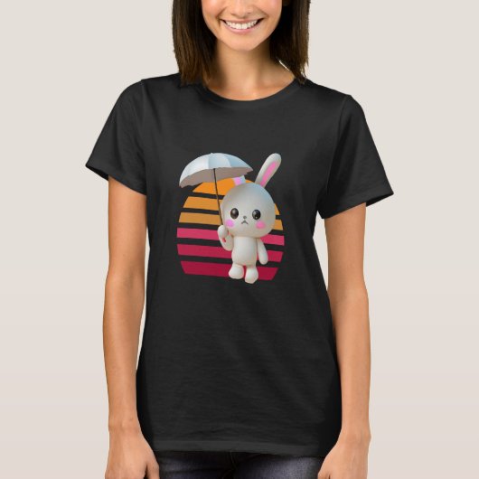 Bunny Umbrella Sunset Tシャツ (正面)