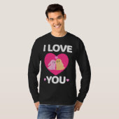 Bunny Valentine's Day I Love You Couples Men Women Tシャツ (正面フル)