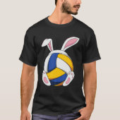 Bunny Volleyball Heartbeat Funny Easter Day Bunny Tシャツ (正面)