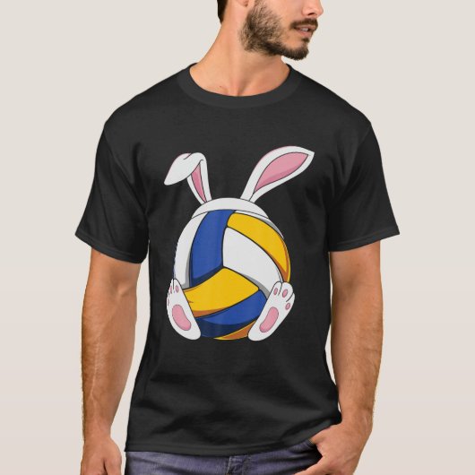Bunny Volleyball Heartbeat Funny Easter Day Bunny Tシャツ (正面)
