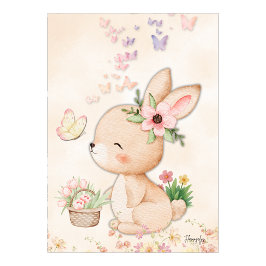 Bunny Wall art - Butterfly Love Printable Poster ポスター
