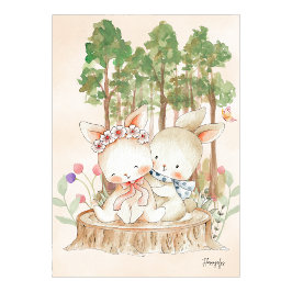 Bunny Wall art Poster Sibling Love ポスター
