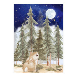 Bunny Wall art Poster  Starry Night ポスター