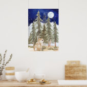 Bunny Wall art Poster  Starry Night ポスター (キッチン)