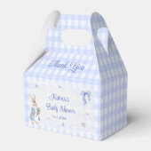 Bunny Whimsical Rabbit Blue Baby Shower フェイバーボックス (正面サイド)