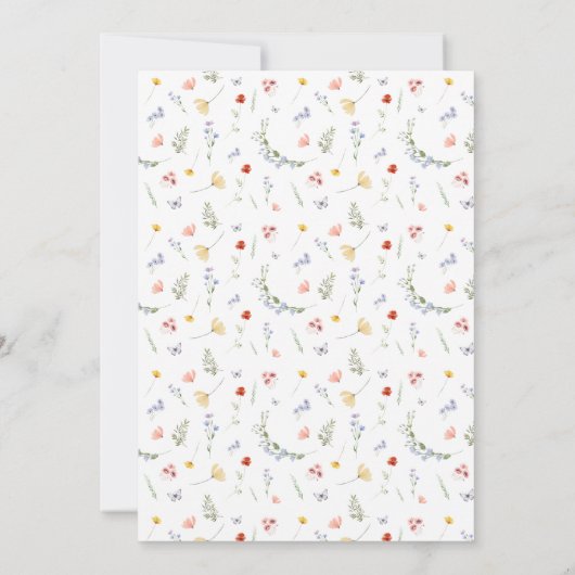 Bunny Wildflower 1st Birthday Invitation 招待状 (裏面)