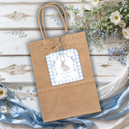 Bunny Wishes & Baby Kisses Baby Shower スクエアシール