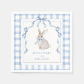 Bunny Wishes & Baby Kisses Baby Shower スタンダードカクテルナプキン (正面)