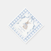 Bunny Wishes & Baby Kisses Baby Shower スタンダードカクテルナプキン (角)
