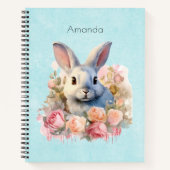 Bunny with a Garland of Roses Cute ノートブック (正面)