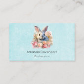 Bunny with a Garland of Roses Cute 名刺 (正面)