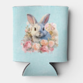 Bunny with a Garland of Roses Cute 缶クーラー (正面)