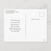 Bunny with a Garland of Roses Cute Easter シーズンポストカード (裏面)