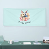 Bunny with a Garland of Roses Cute Easter 横断幕 (トレードショー)