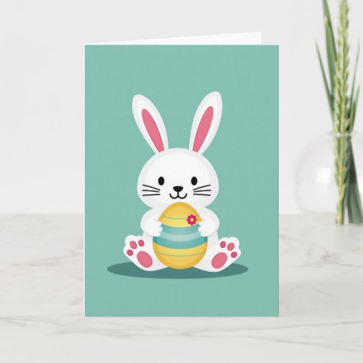 Bunny With Egg Celebration Card カード (正面)