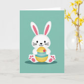 Bunny With Egg Celebration Card カード (黄色い花)