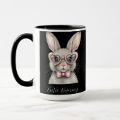 Bunny with Heart Glasses Mug | Cute Animal Coffee  マグカップ (左)