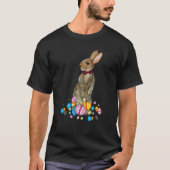 Bunny With Necktie Happy Easter Sayings Egg Cute B Tシャツ (正面)