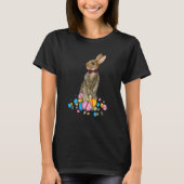 Bunny With Necktie Happy Easter Sayings Egg Cute B Tシャツ (正面)