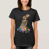 Bunny With Necktie Happy Easter Sayings Egg Cute B Tシャツ (正面)
