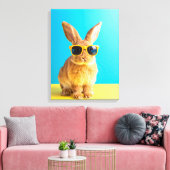 bunny with sunglasses キャンバスプリント (インサイチュ (リビング))