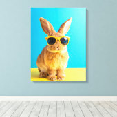 bunny with sunglasses キャンバスプリント (インサイチュ (ウッドフロア))