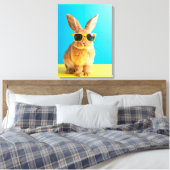bunny with sunglasses キャンバスプリント (インサイチュ (寝室))