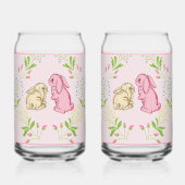 Bunny Wreath Pink Glass ガラス缶 (正面)