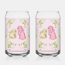 Bunny Wreath Pink Glass ガラス缶