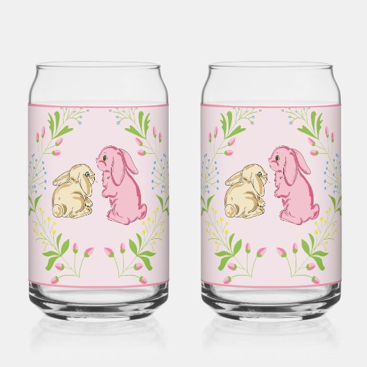 Bunny Wreath Pink Glass ガラス缶 (裏面)